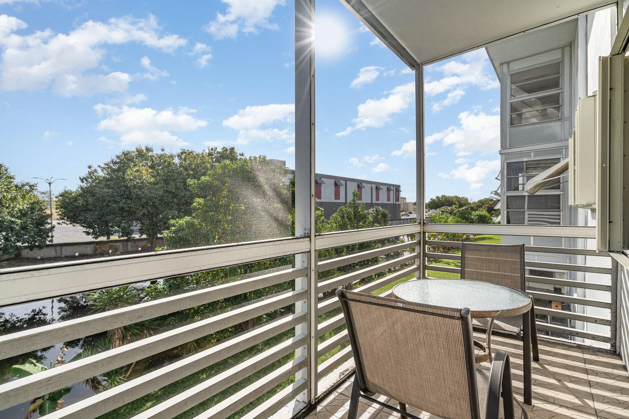 Screened in Back Porch with water view