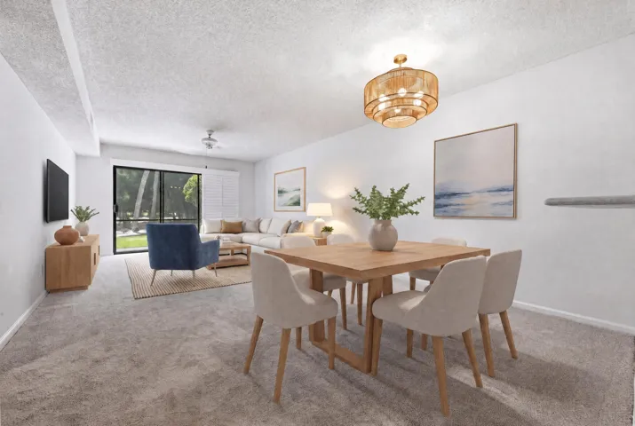 VIRTUAL STAGED DINING AND LIVING