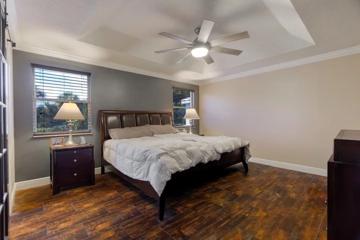 Main Bedroom has tile plank flooring