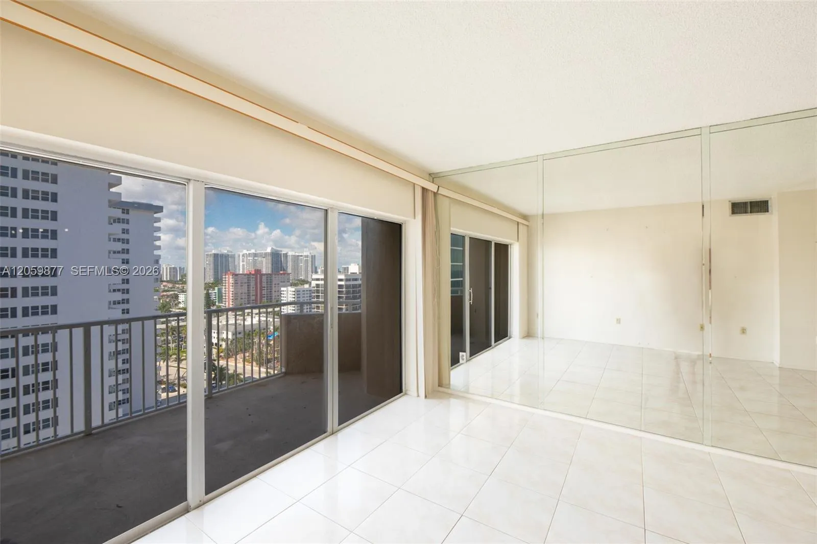 Roomy balcony with nice views from the inside and outside.