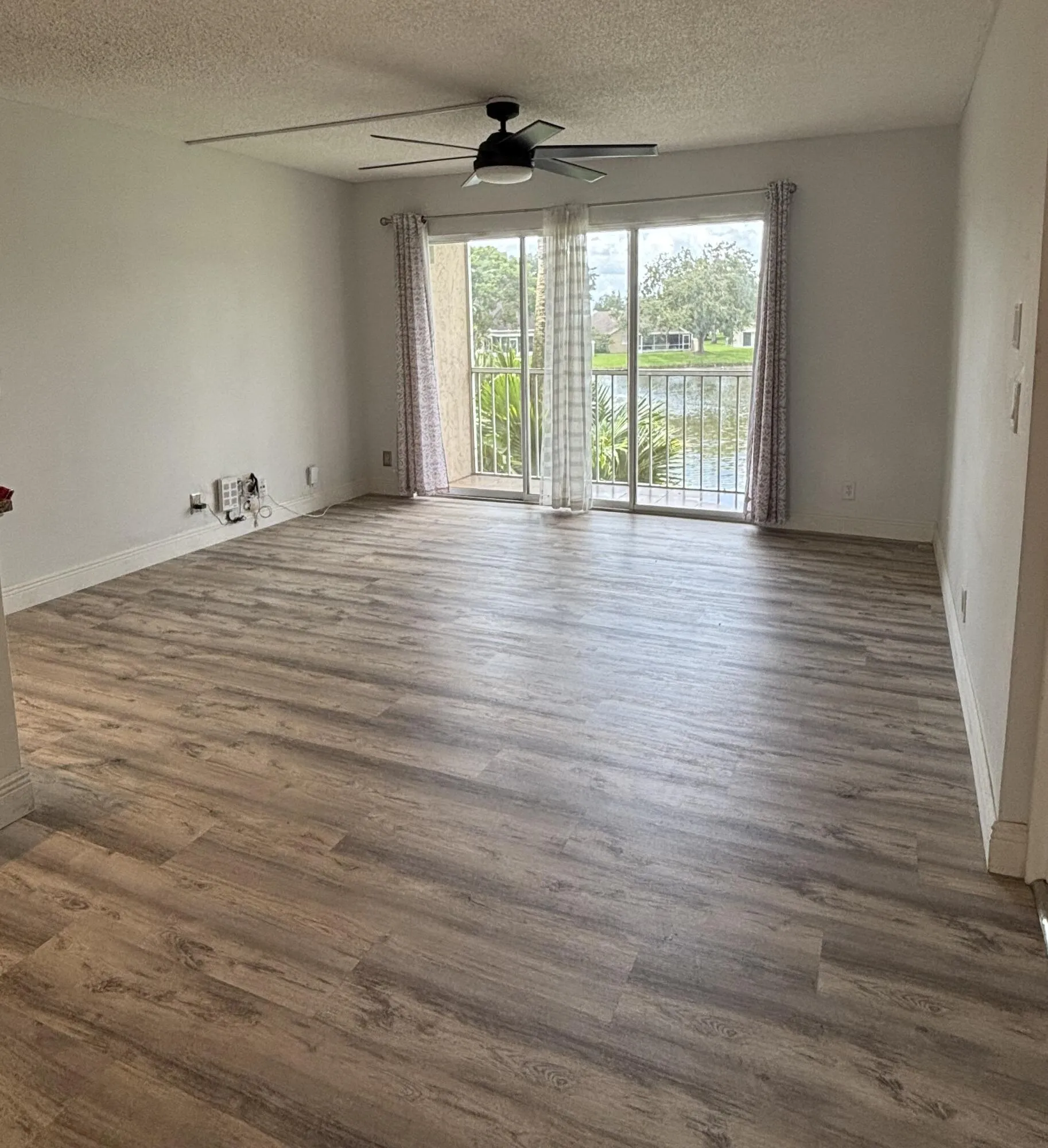 Large living area with sliders
