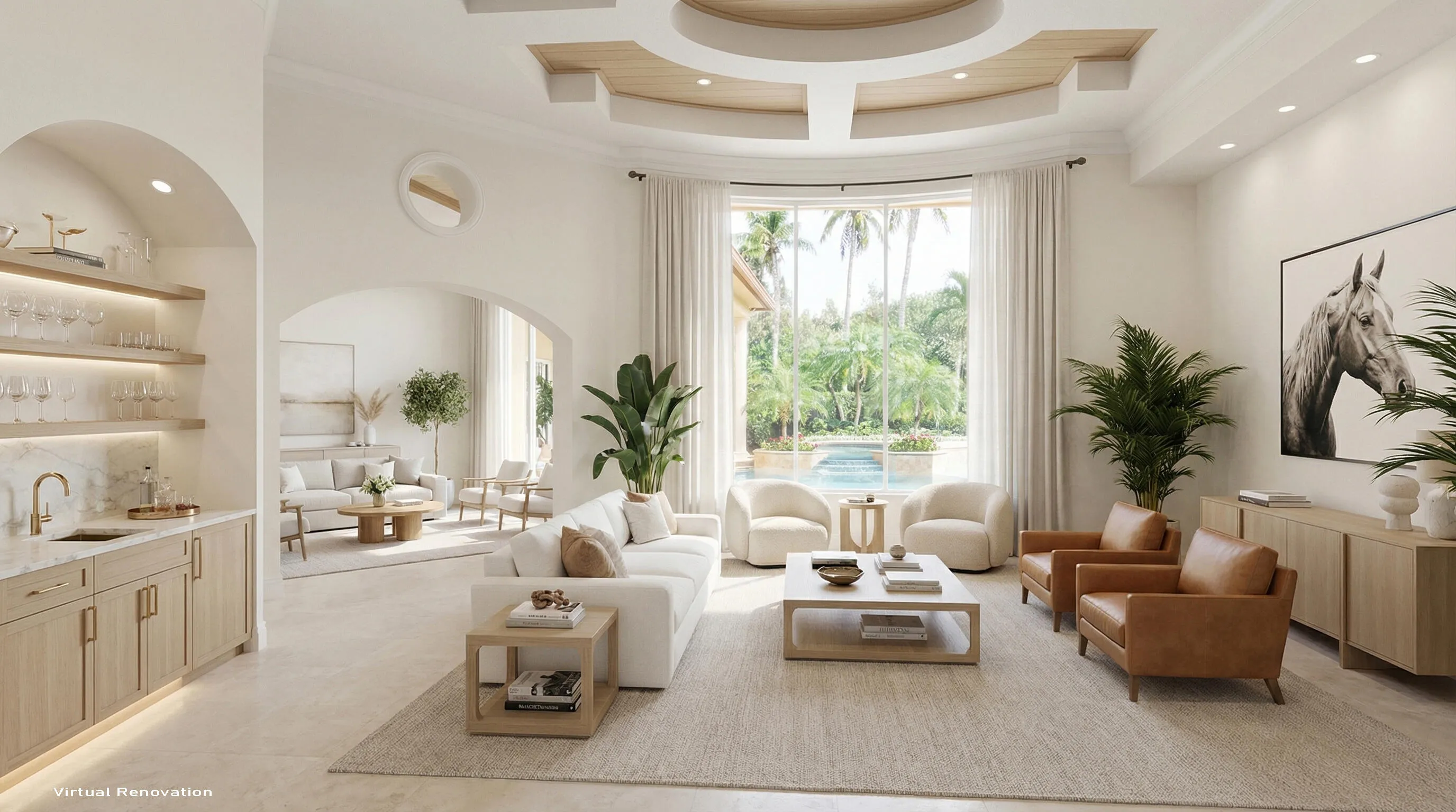 Virtually renovated living room
