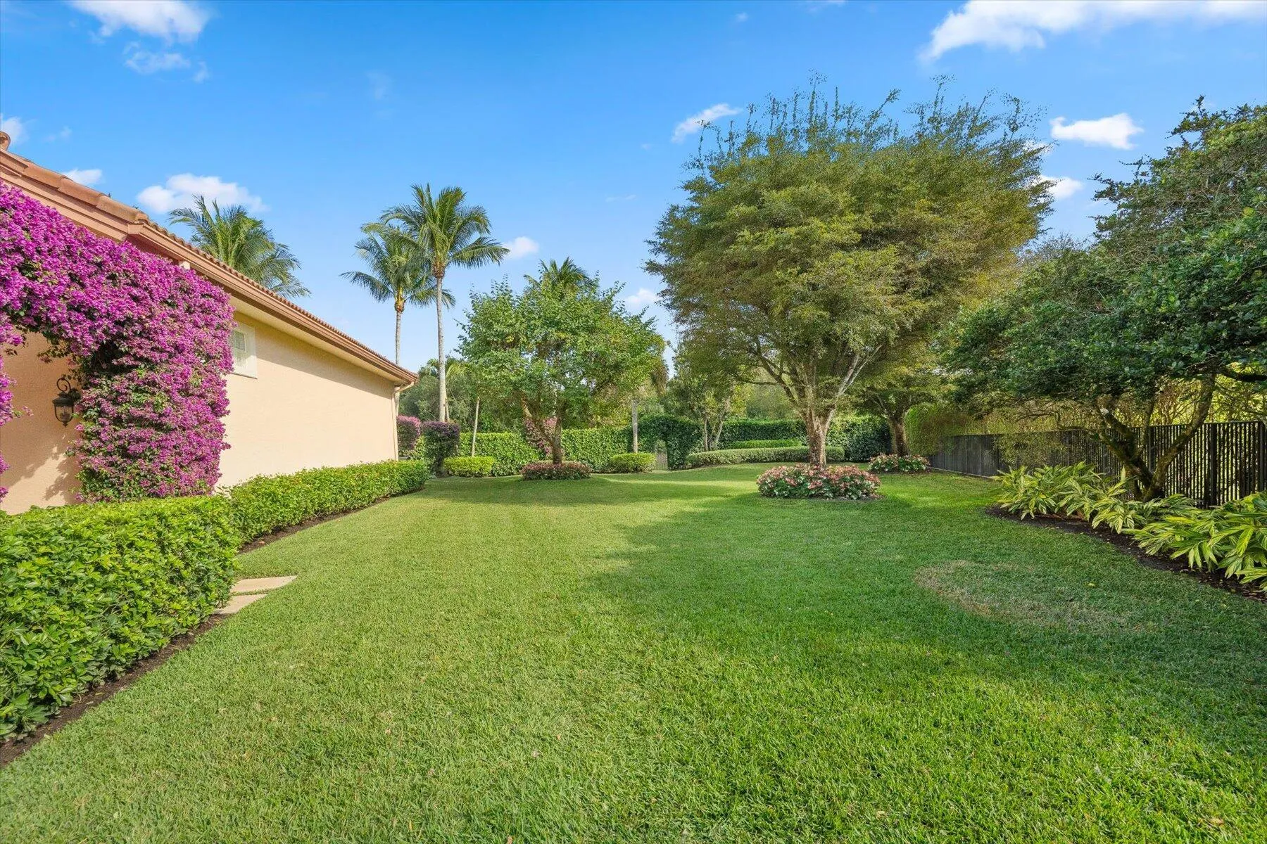 Large side yard with room for additional building.