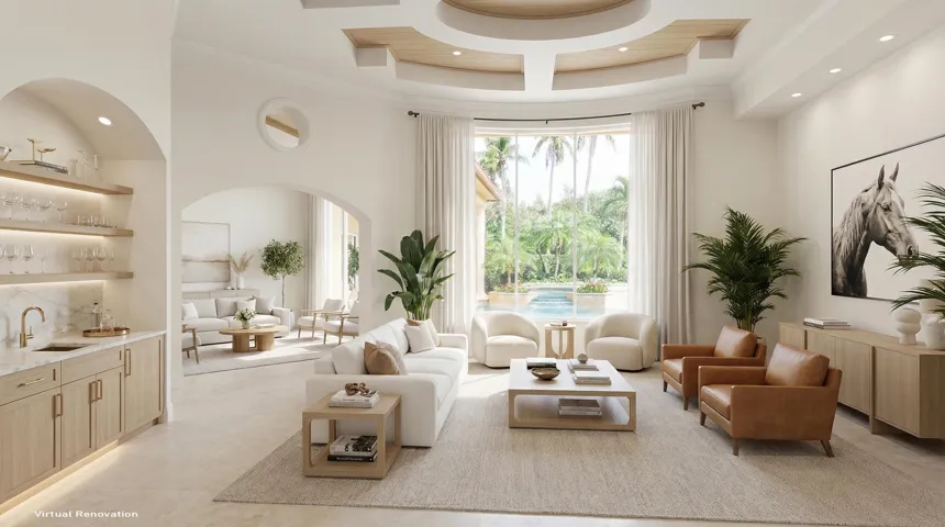 Virtually renovated living room