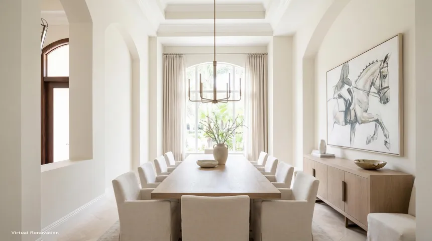 Virtually renovated dining room