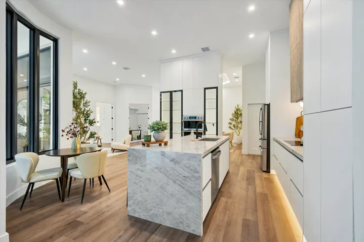 View from Family room into kitchen