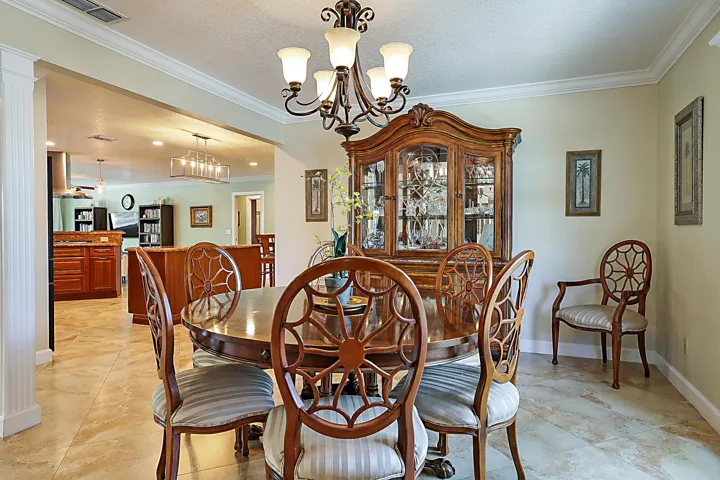 Open, yet intimate dining area