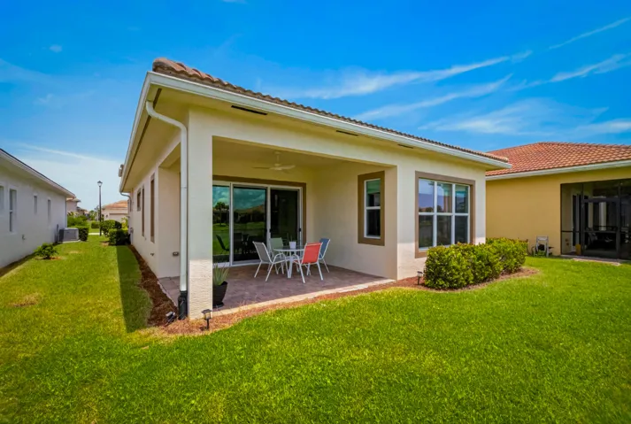 Backyard view of rear patio