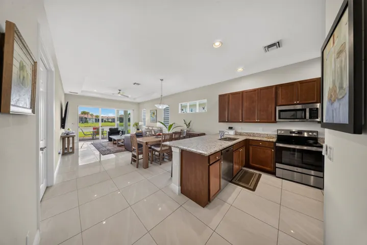 View from kitchen into the living space