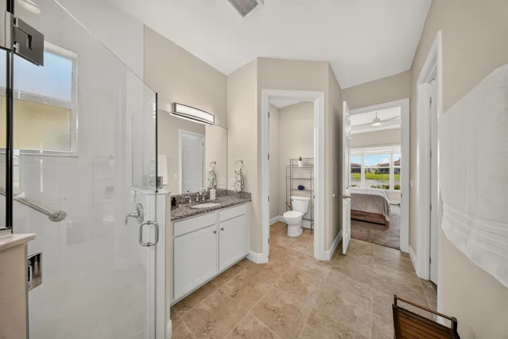 Primary bathroom with private commode