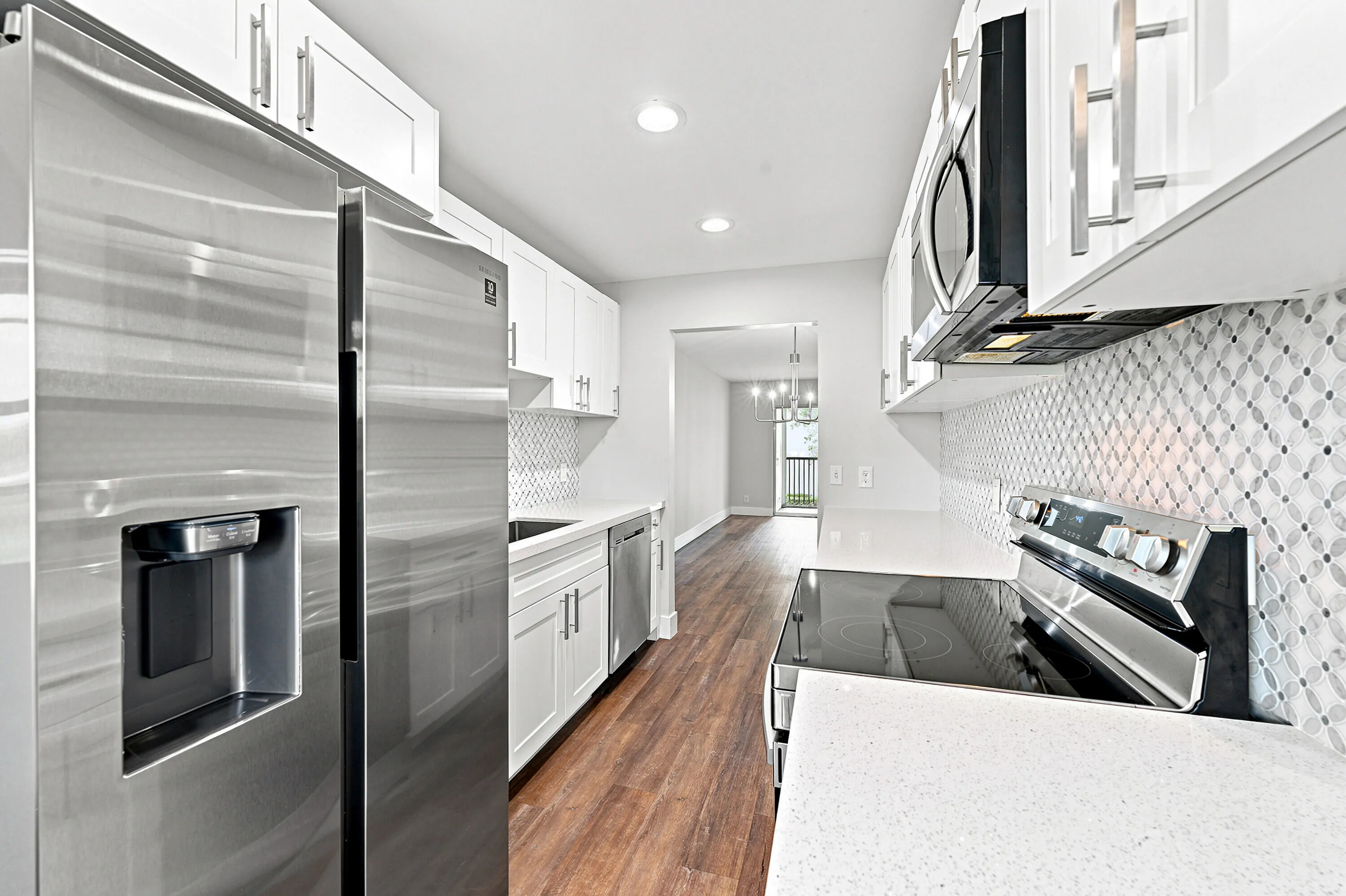 Kitchen, Dining & Living Rooms