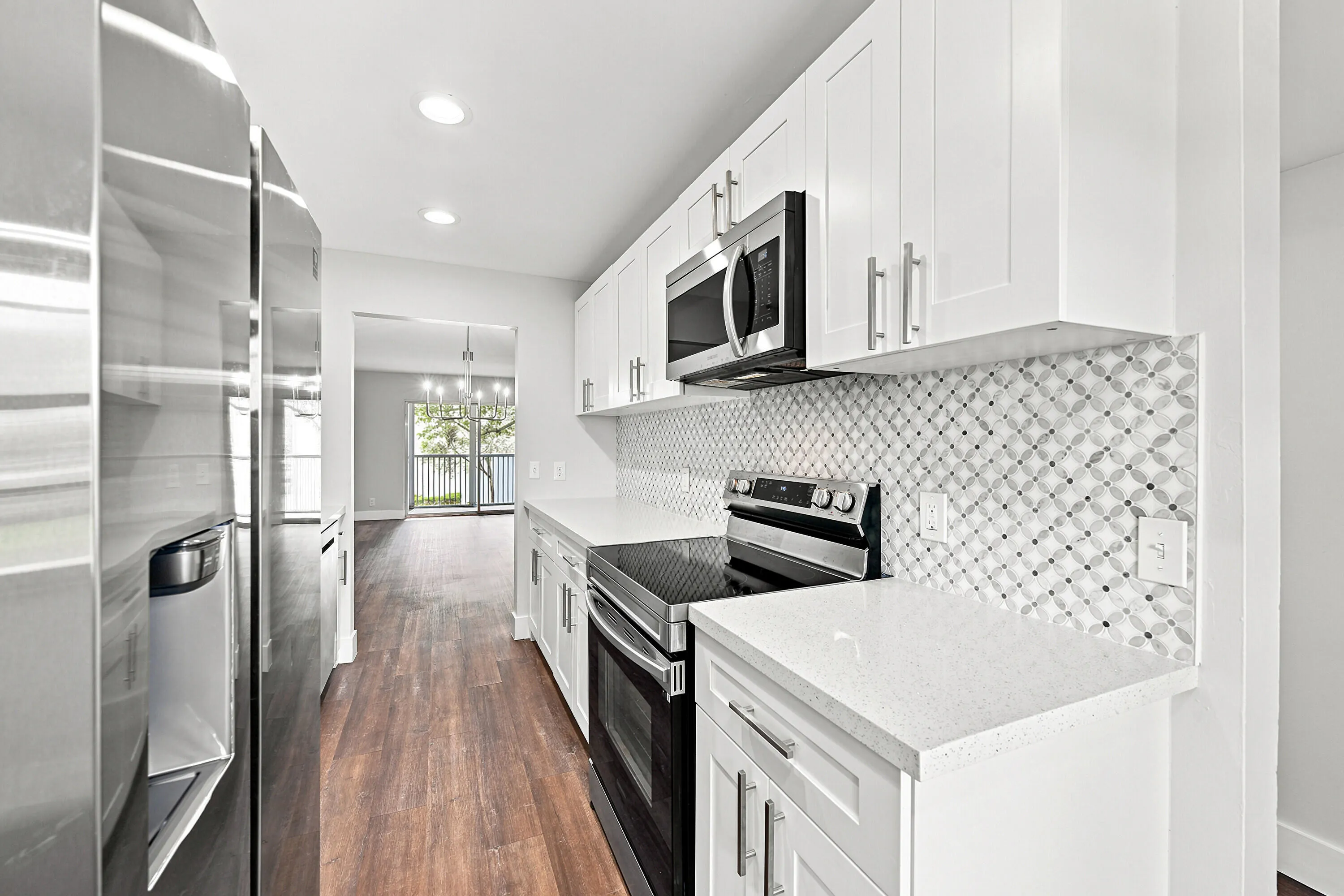 Kitchen, Dining & Living Rooms