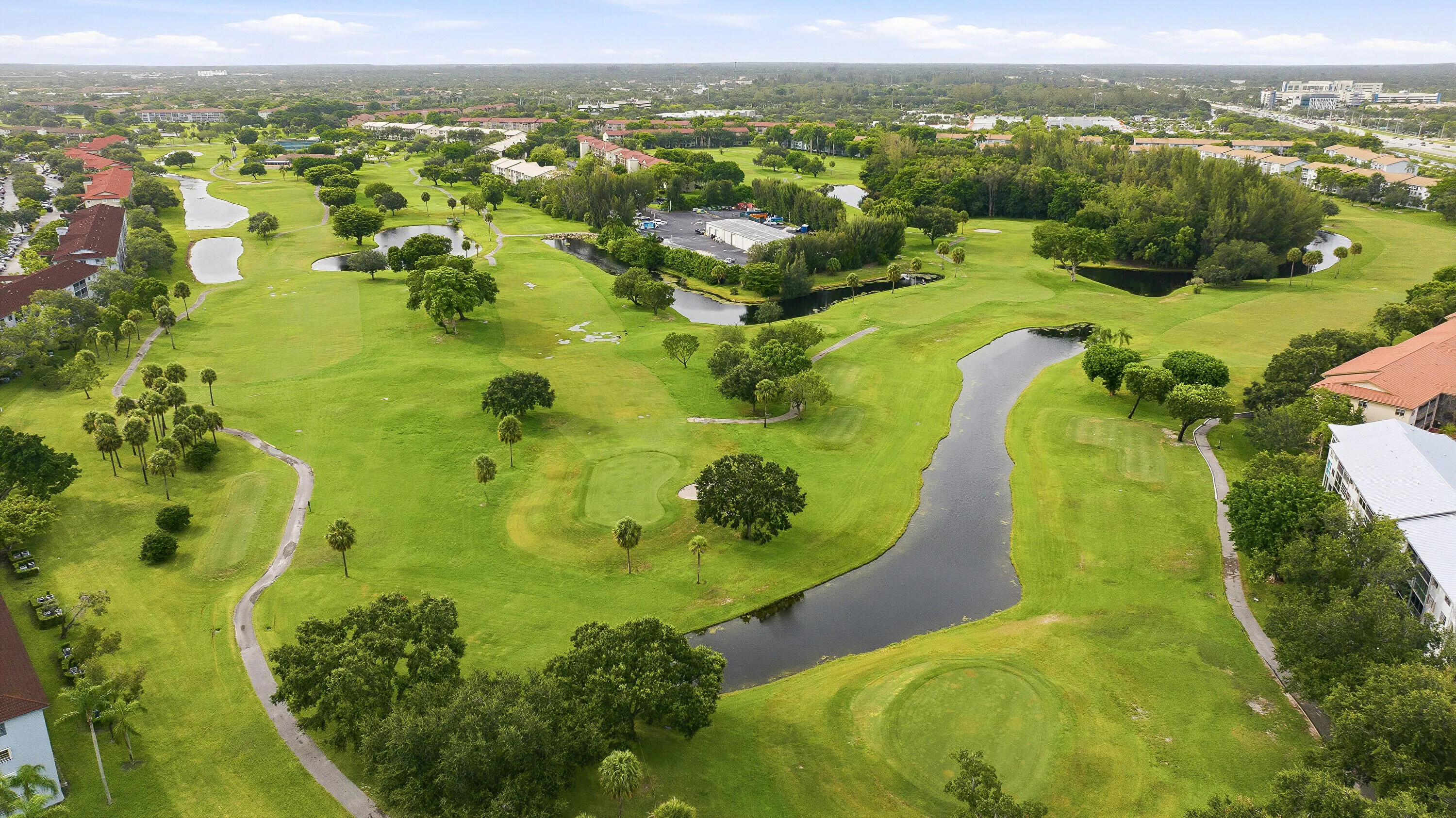 Golf Course & Clubhouse Aerial View