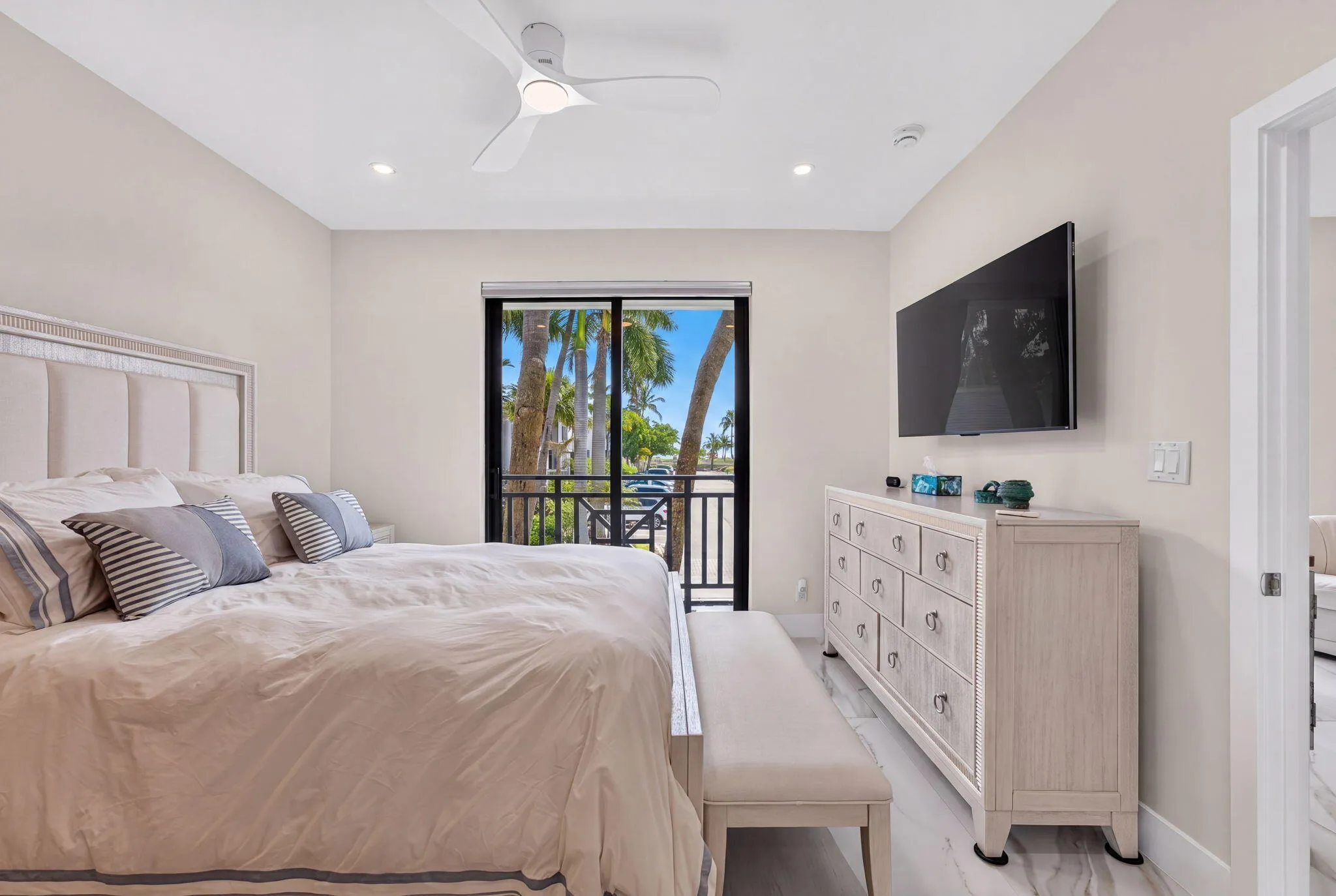 overlooking the beach