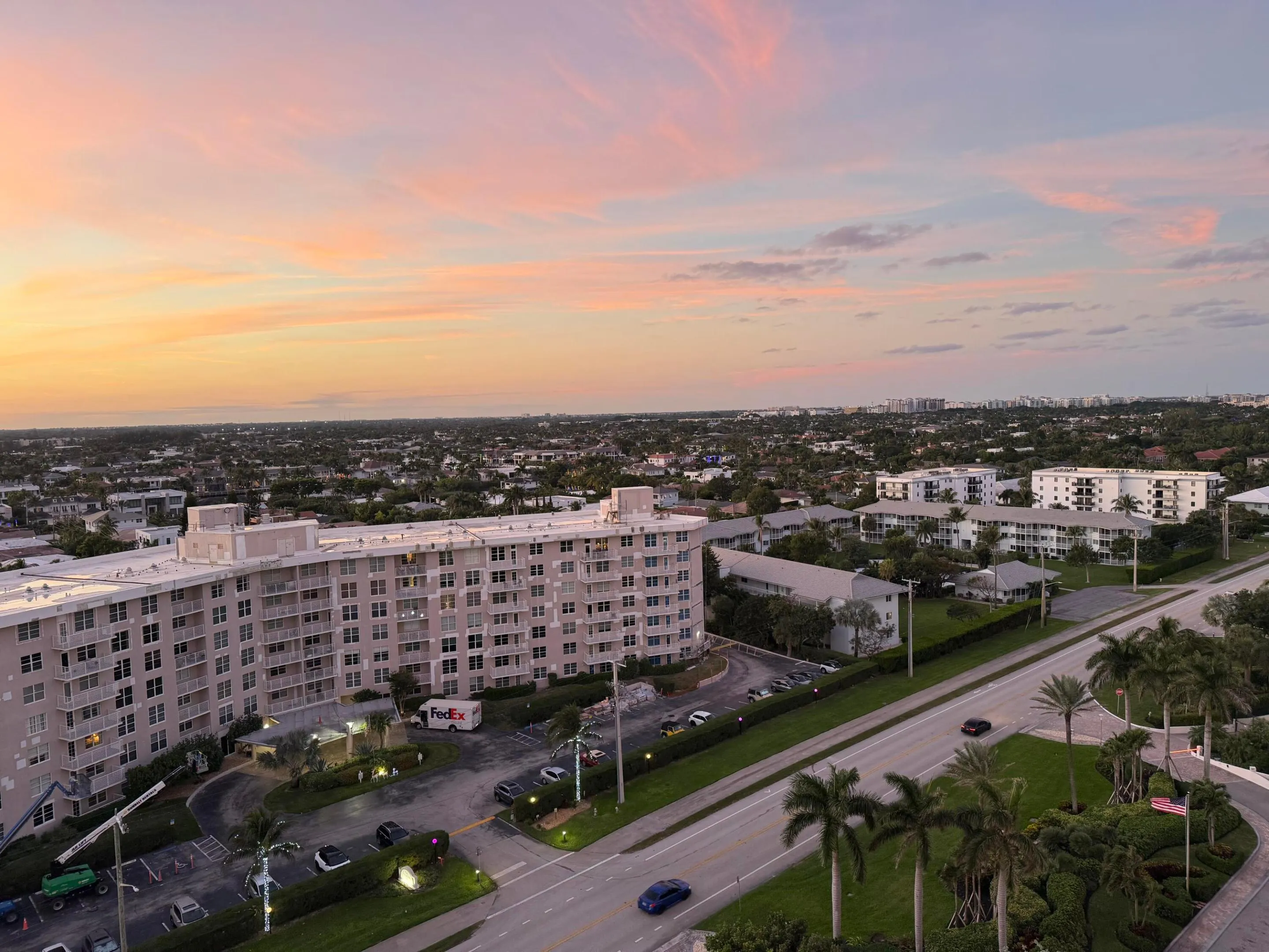 sunset from the bedroom balcony