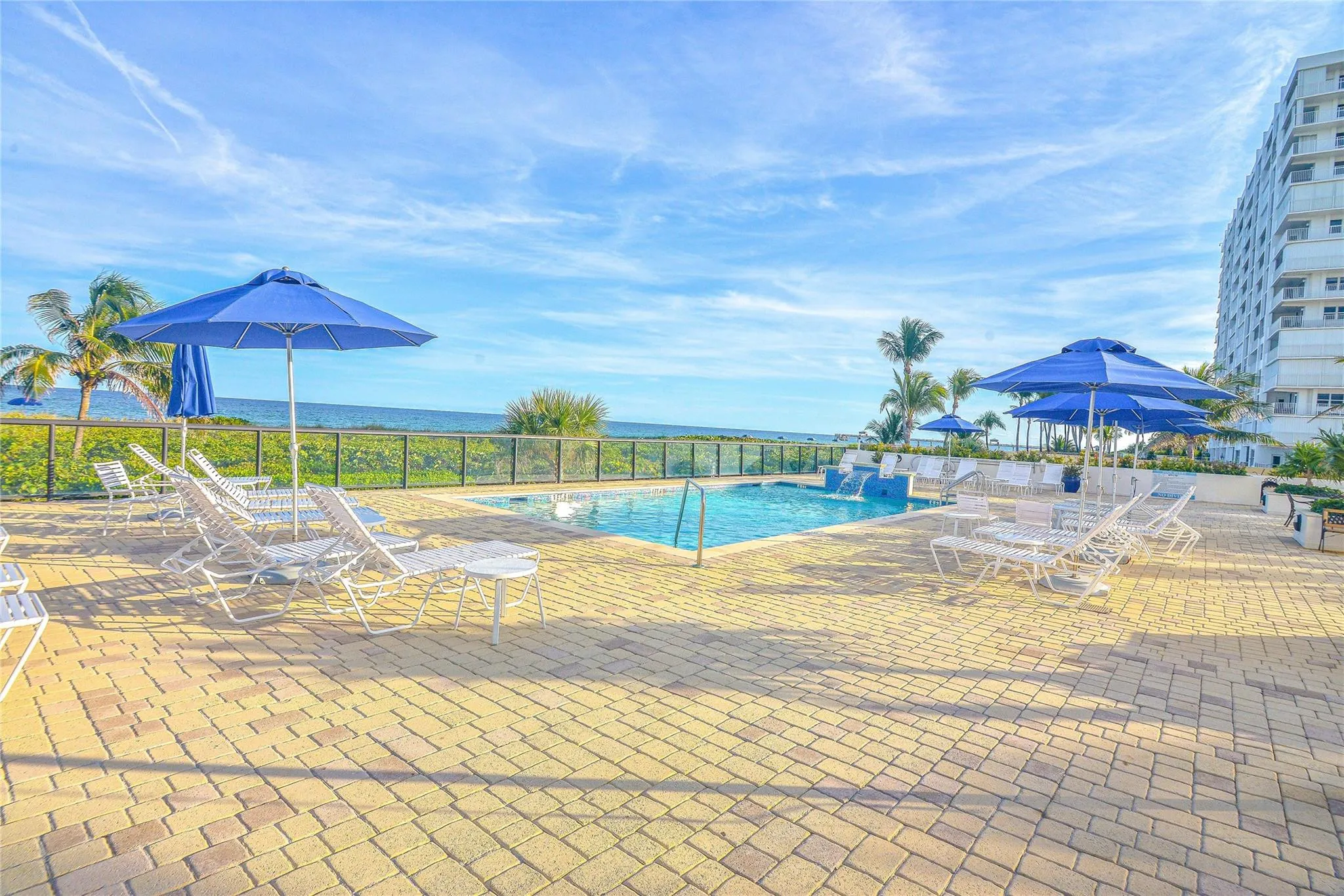 One of two community pools