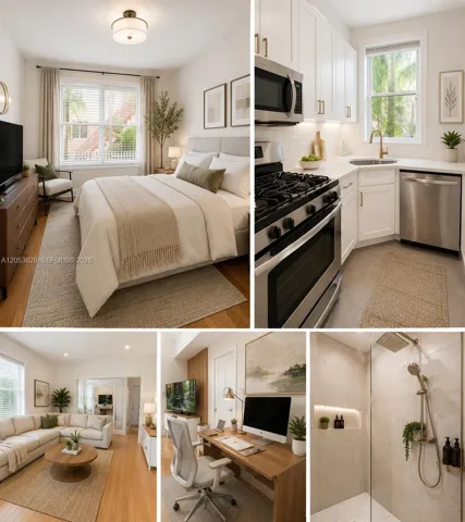 Real estate photos include AI-generated virtual renovations to demonstrate the property's potential. The actual interior condition varies. Original photos are included in the listing media for comparison