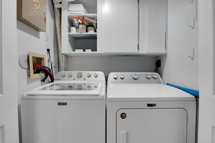 laundry closet with storage space on the main floor