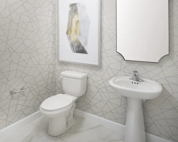 Stock photos represent builder's floorplan