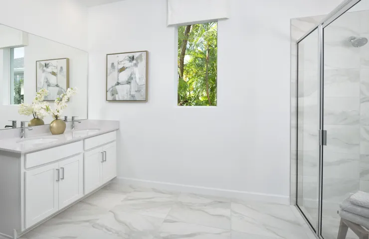 Stock photos represent builder's floorplan