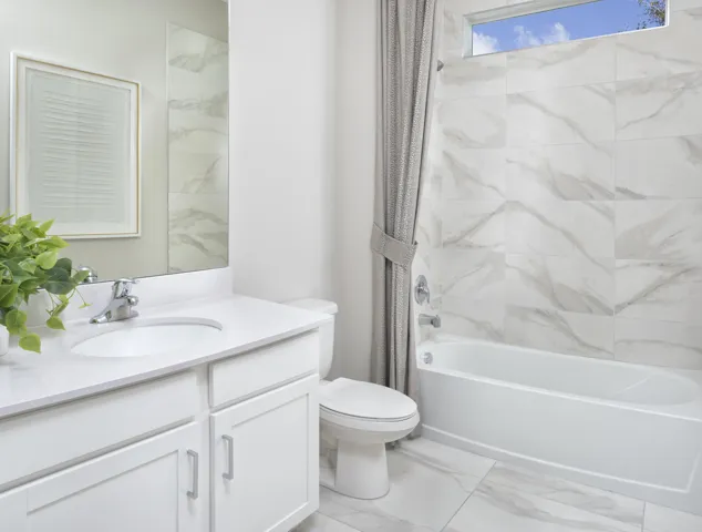 Stock photos represent builder's floorplan