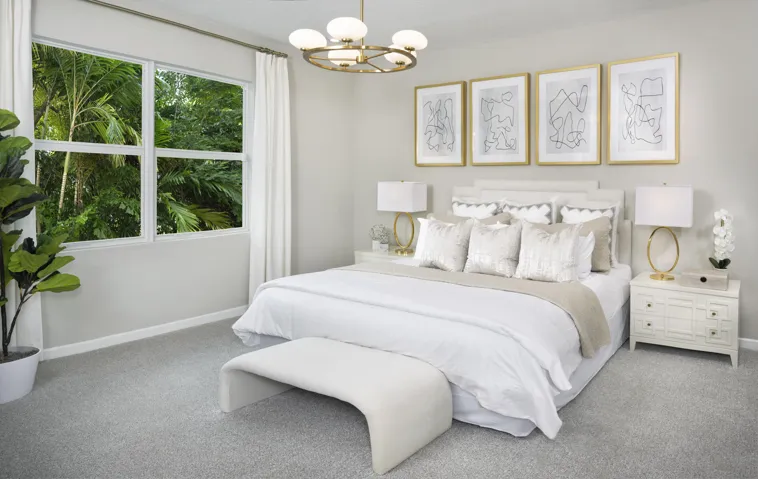 Stock photos represent builder's floorplan