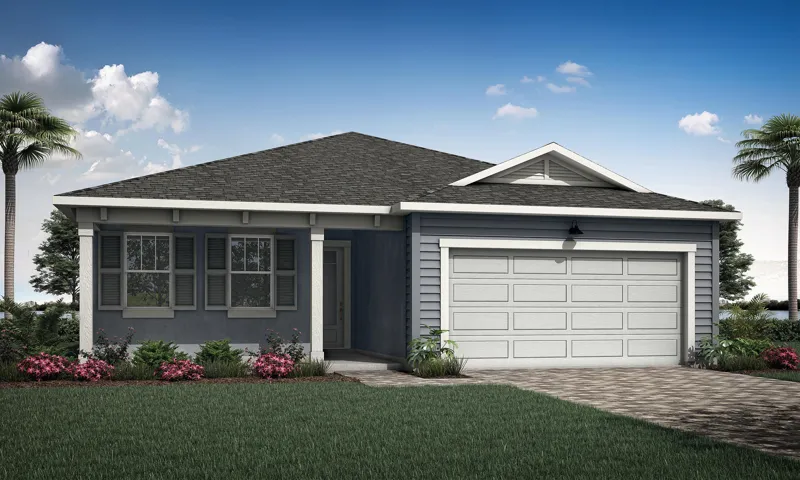 Stock photos represent builder's floorplan