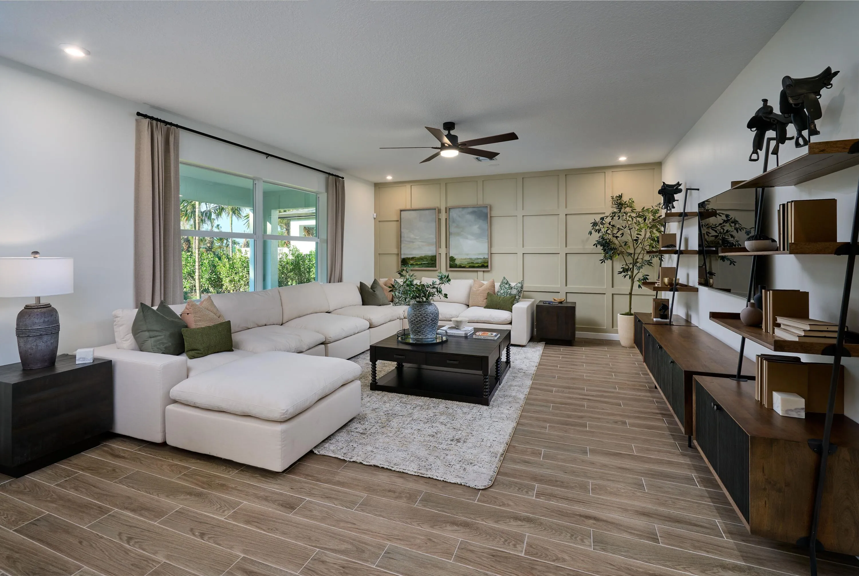 Stock photos represent builder's floorplan
