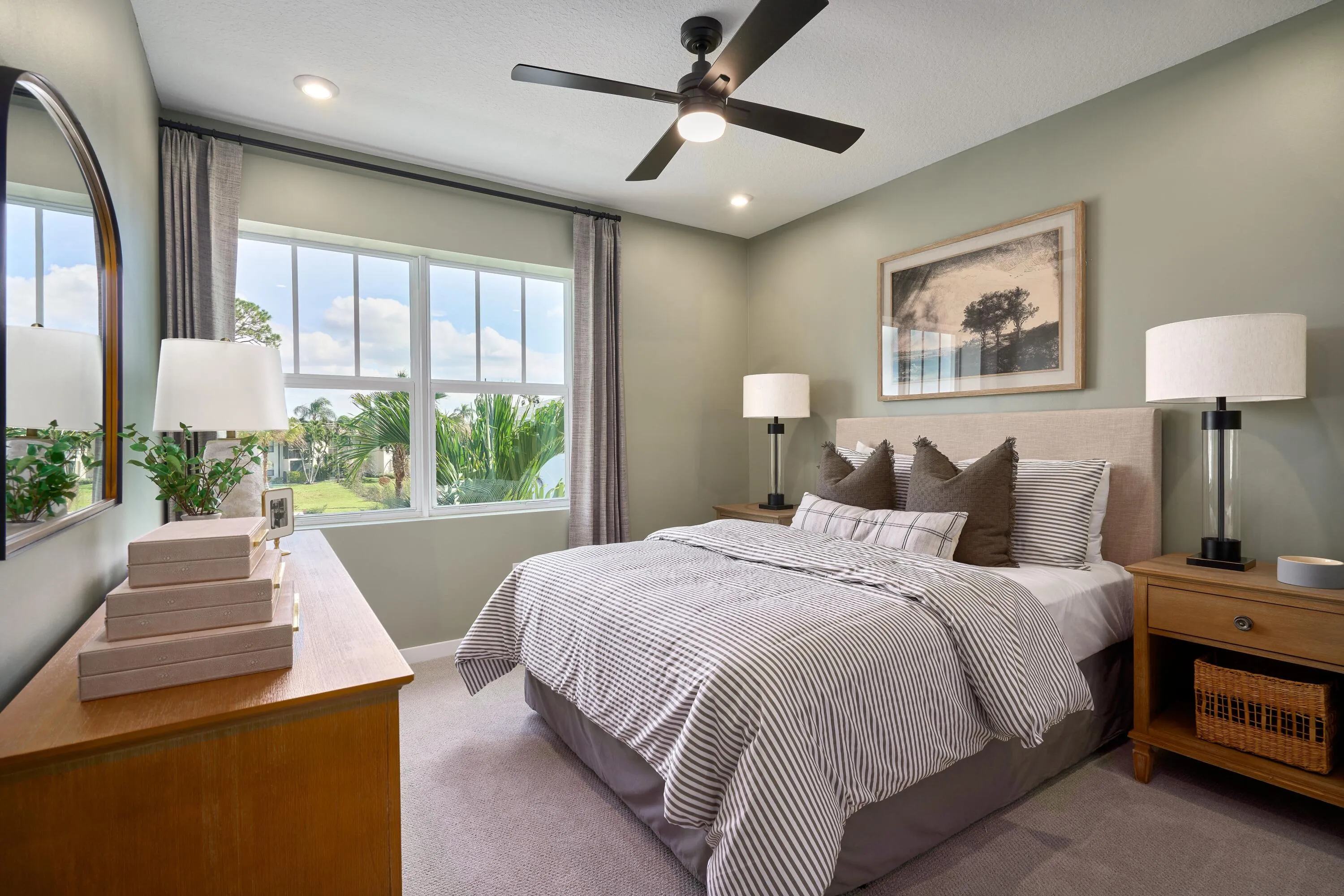 Stock photos represent builder's floorplan