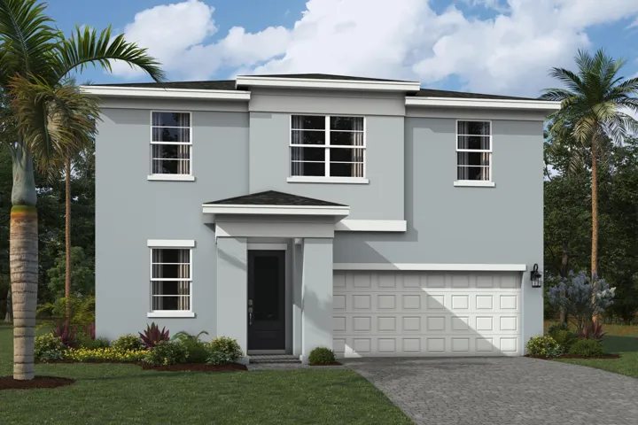 Stock photos represent builder's floorplan