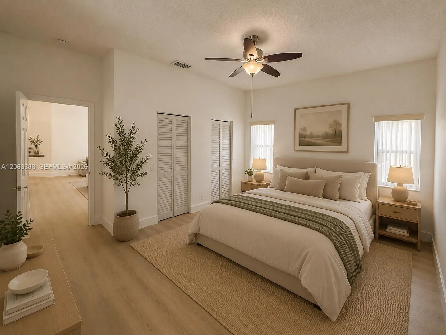 Master Bedroom with Walk-in closet(Virtually Staged)