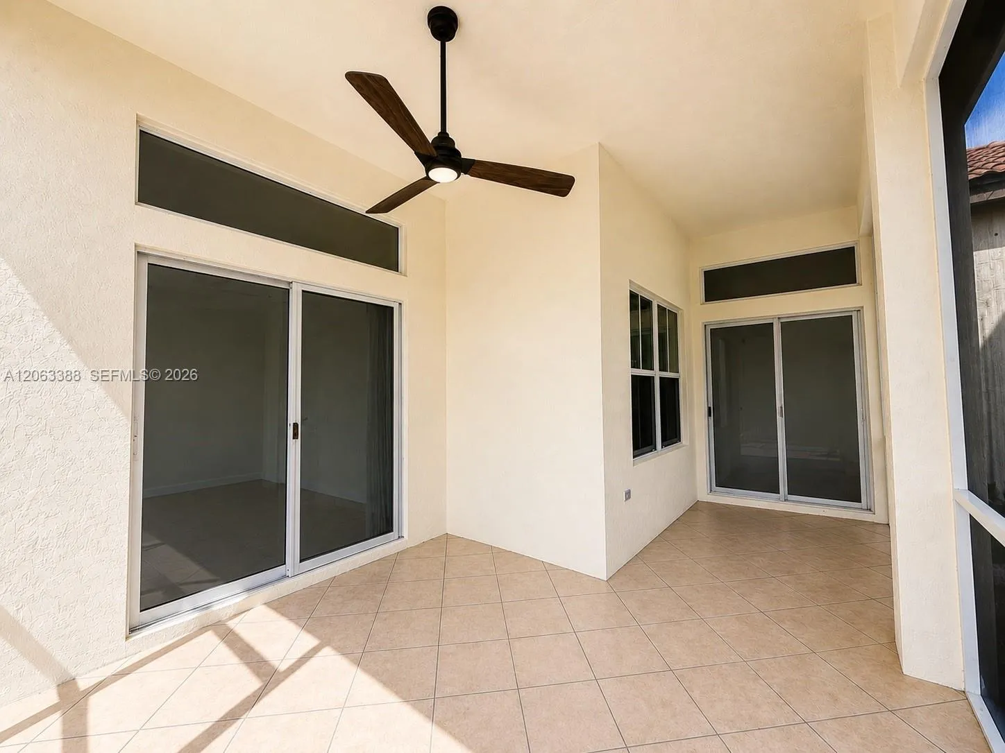 Interior of Screened Water Front Patio