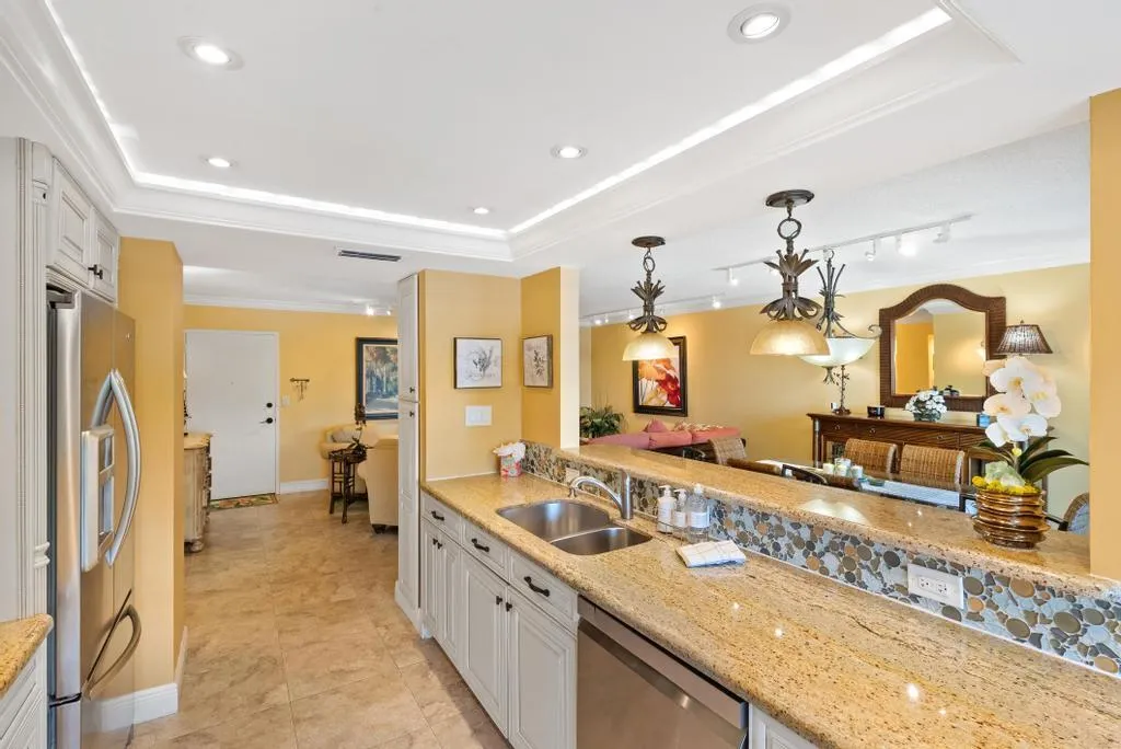 Open kitchen with task and ambient lighting