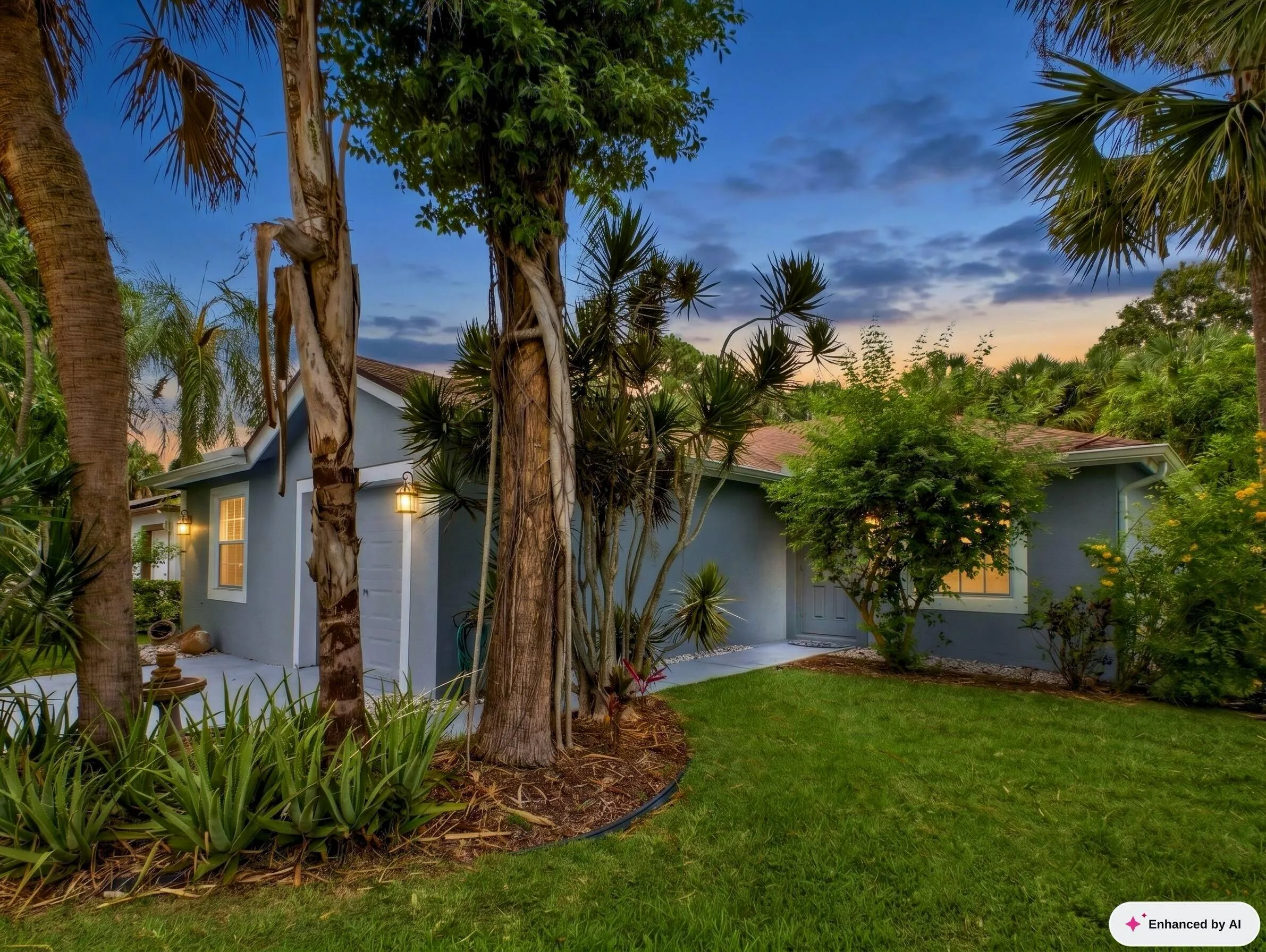 “This image has been Ai Edited to illustrate the property's Dusk or Twilight View”