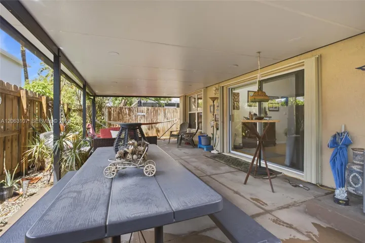 Private backyard with roof