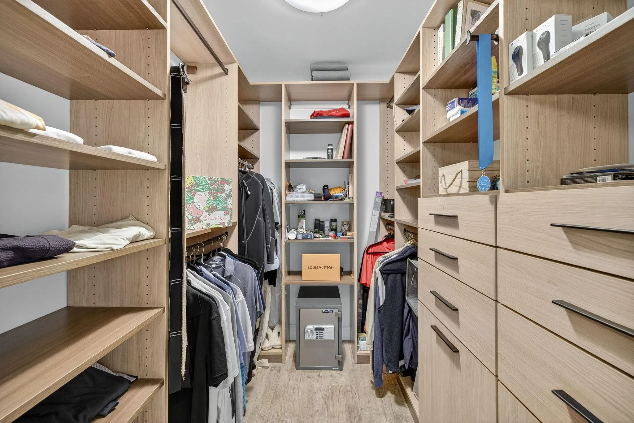 Huge closet is perfect for fashion fans.