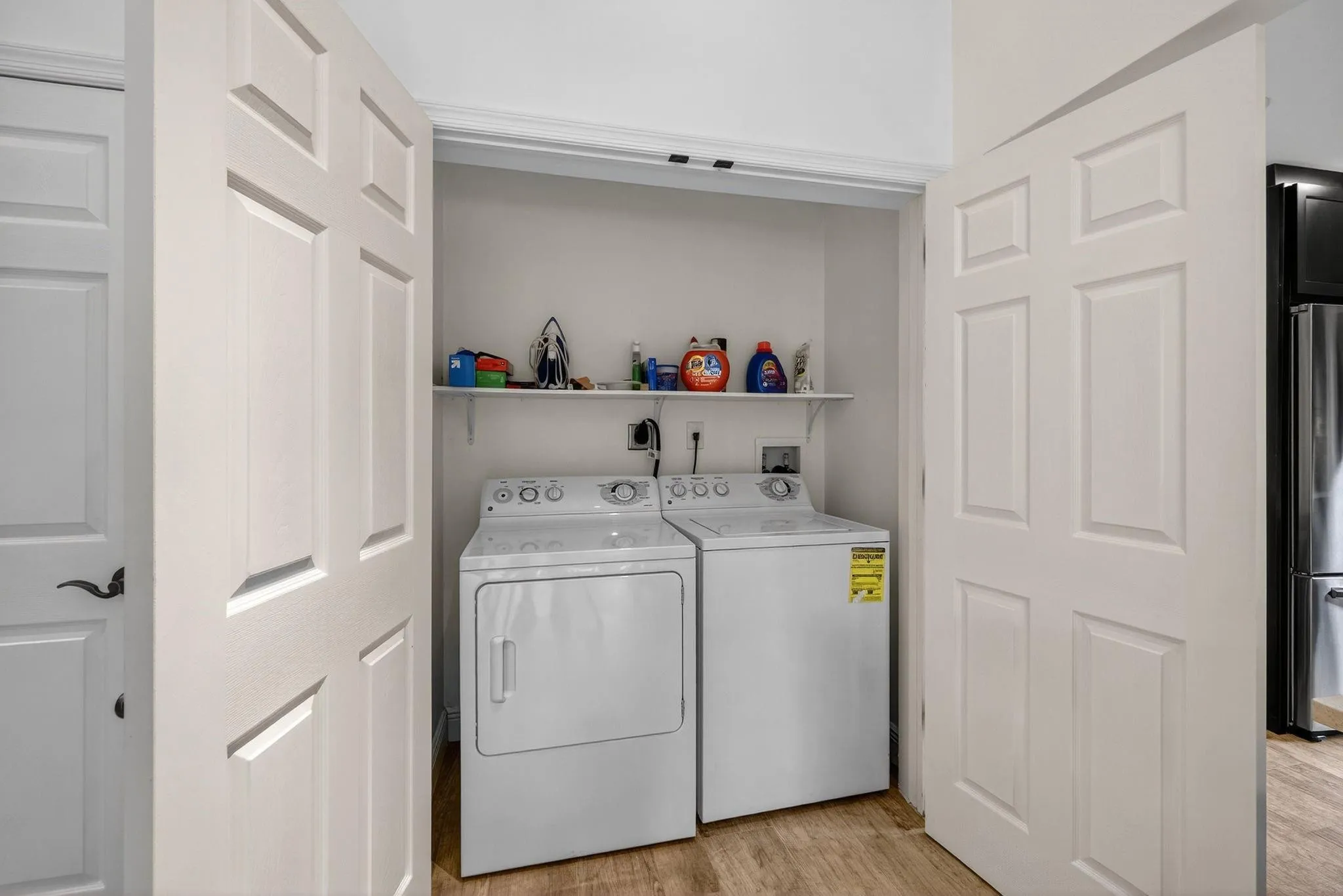 Full sized washer and dryer.