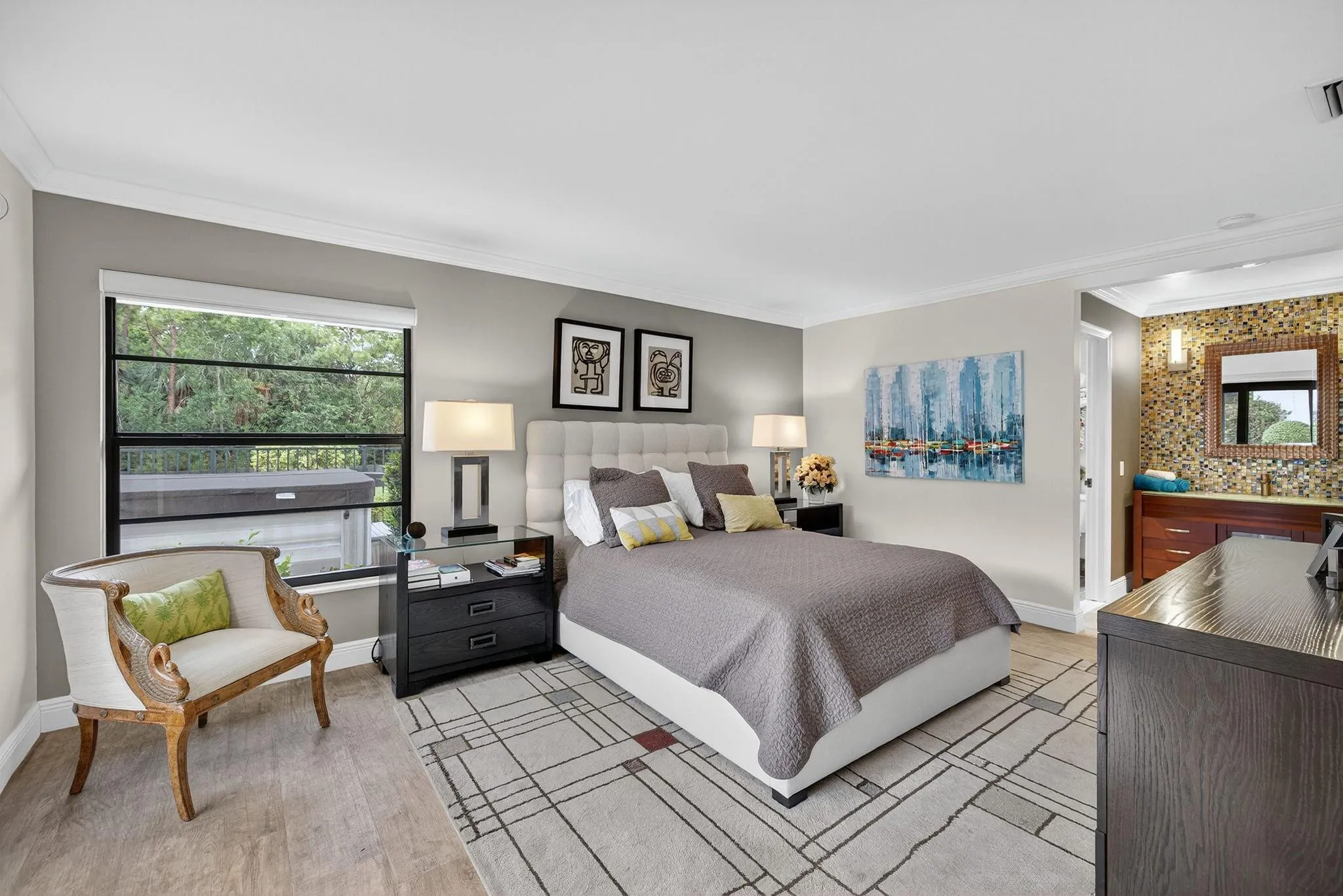 Primary bedroom with spacious areas to sprawl out.