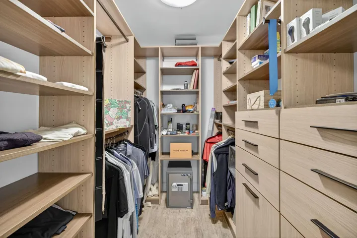 Huge closet is perfect for fashion fans.