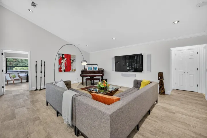 Living room is perfect for movie night.
