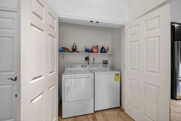 Full sized washer and dryer.