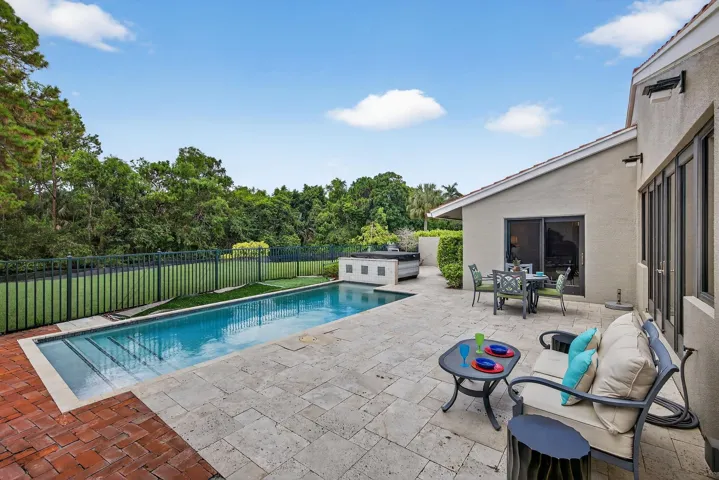 Take a dip in the heated pool