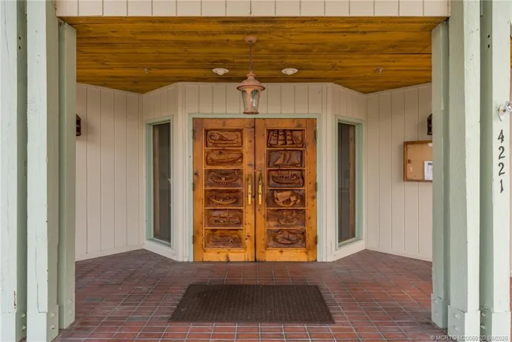 Beautiful hand-carved doors of the clubhouse
