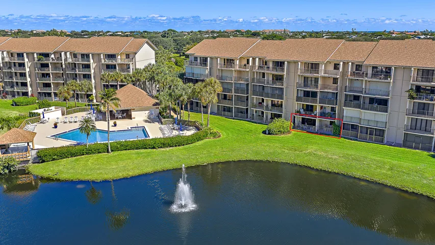 First Floor Unit With Sunset & Lake Views, Outlined in Red