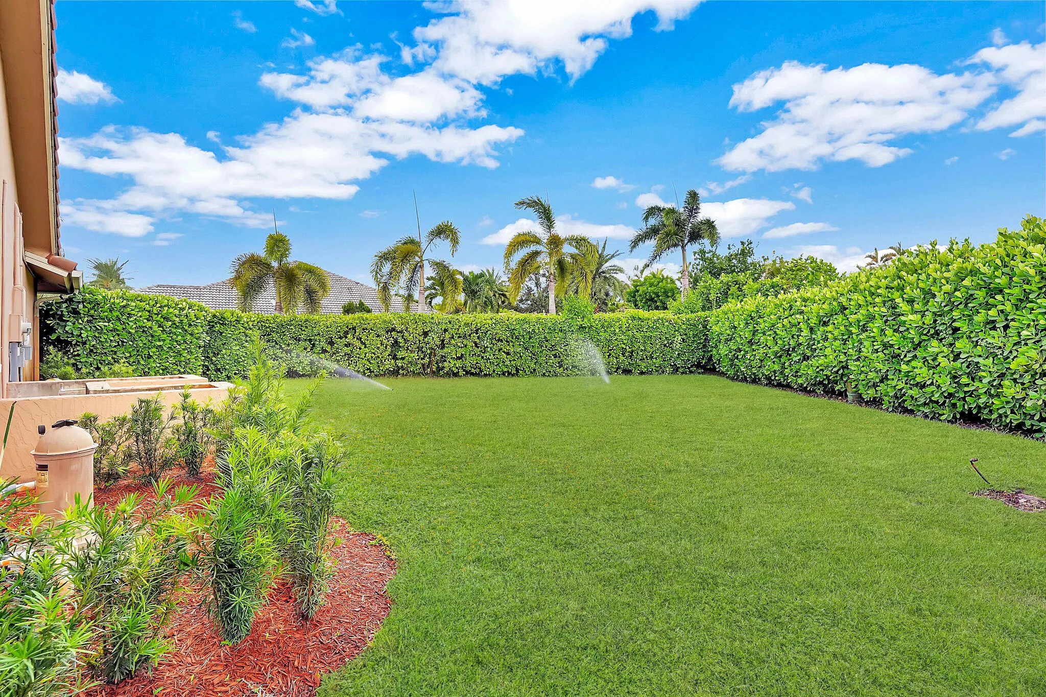 Plenty of private greenspace in the backyard.
