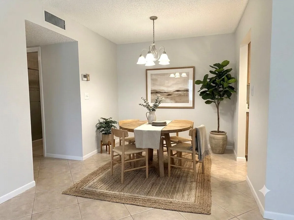 AI staged the dining area