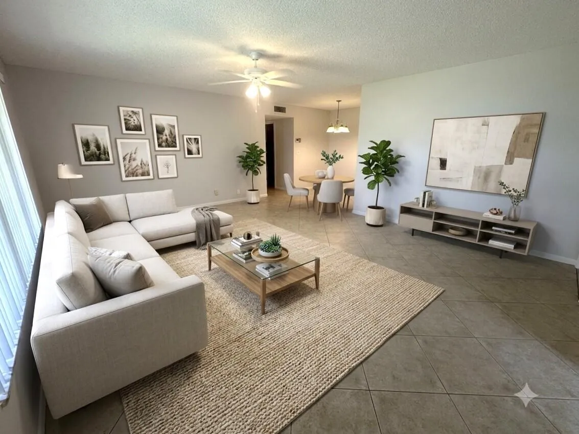 AI staged living room