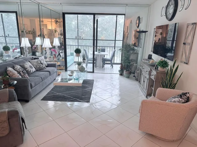 Living Room looks out on a beautiful lake