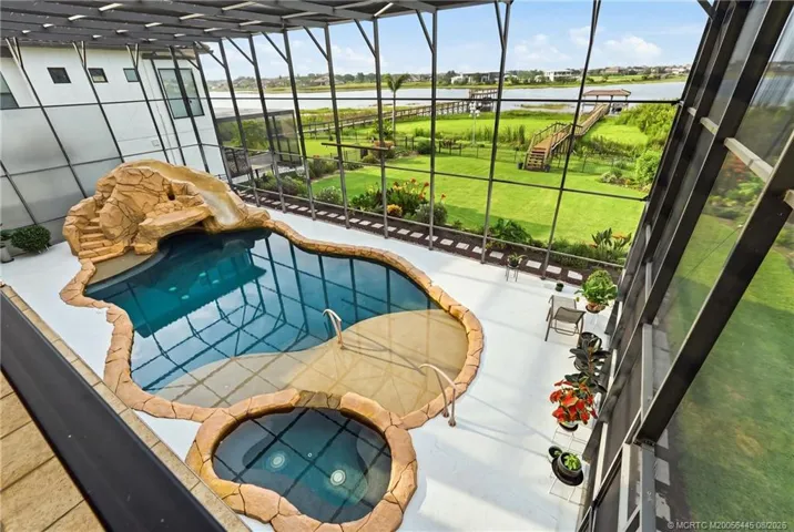 2-story enclosure. Solar heated pool