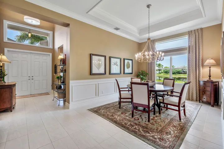 Dining Room With View Of Lake